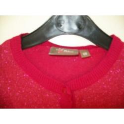 vest met glitter rood maat 128 Nieuw