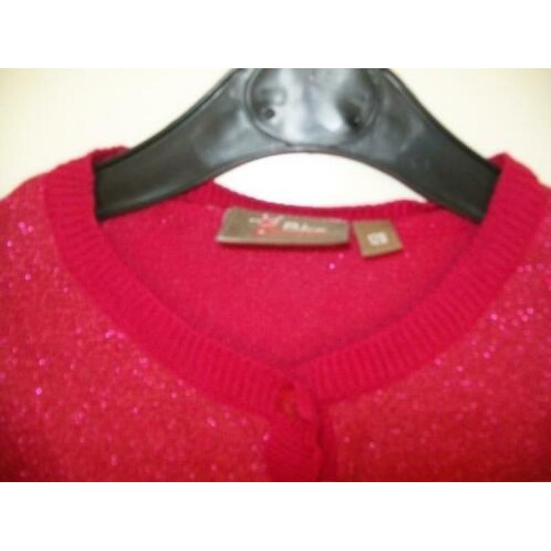 vest met glitter rood maat 128 Nieuw
