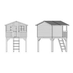 Houten Speelhuisje Classic Leon, speelhuis met glijbaan 881