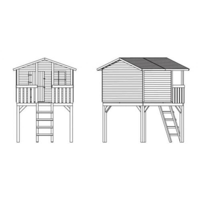 Houten Speelhuisje Classic Leon, speelhuis met glijbaan 881