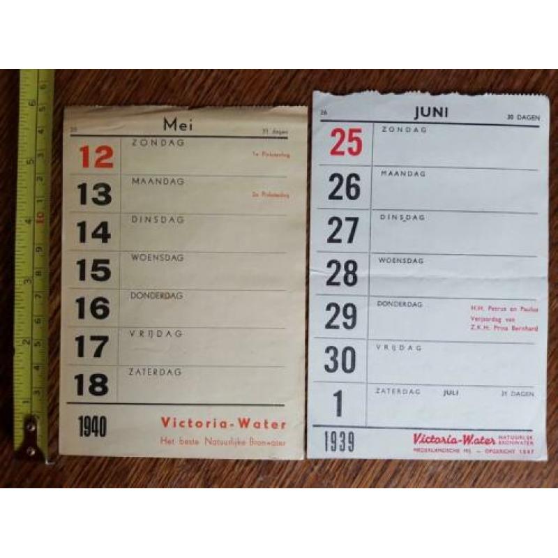 Victoria-Water, enkele oude papiertjes 1924, 1939