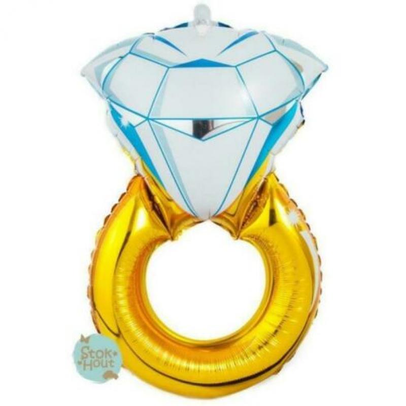 Huwelijk XXL Diamanten ring ballon - 85cm | Stokhout 78