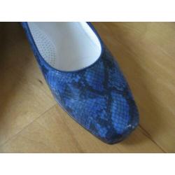 NIEUW = Ara pump slang print - blauw leder - maat 39 = NIEUW