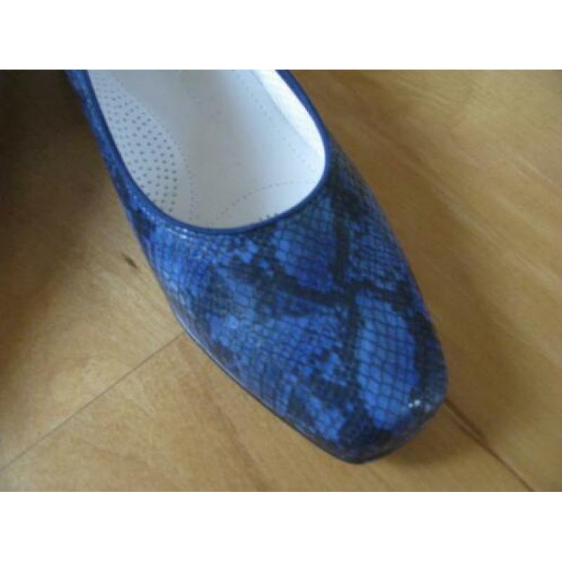 NIEUW = Ara pump slang print - blauw leder - maat 39 = NIEUW