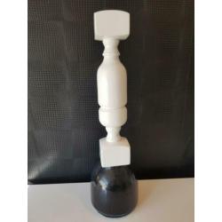 Hoge zware massief houten kandelaar 79cm !