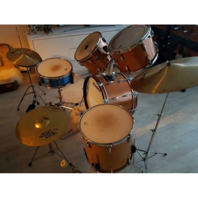 Oldscooldesign Vintage Hamma EMI drumstel in goede staat
