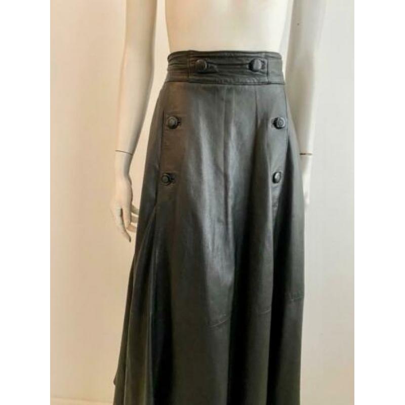 Leren rok vintage steekzakken maat 46