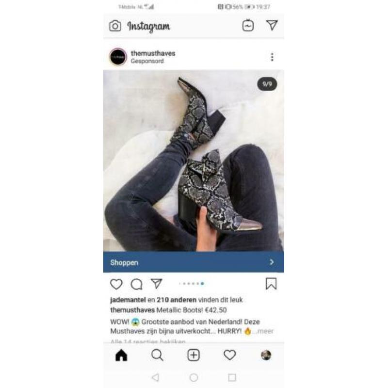 Enkellaarsjes snake mt 38 nieuw