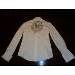 GIANMARCO FERRE witte blouse met prent rugpand