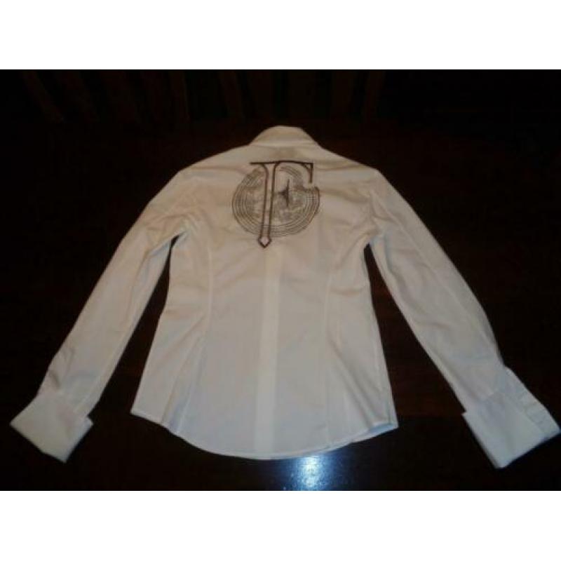 GIANMARCO FERRE witte blouse met prent rugpand