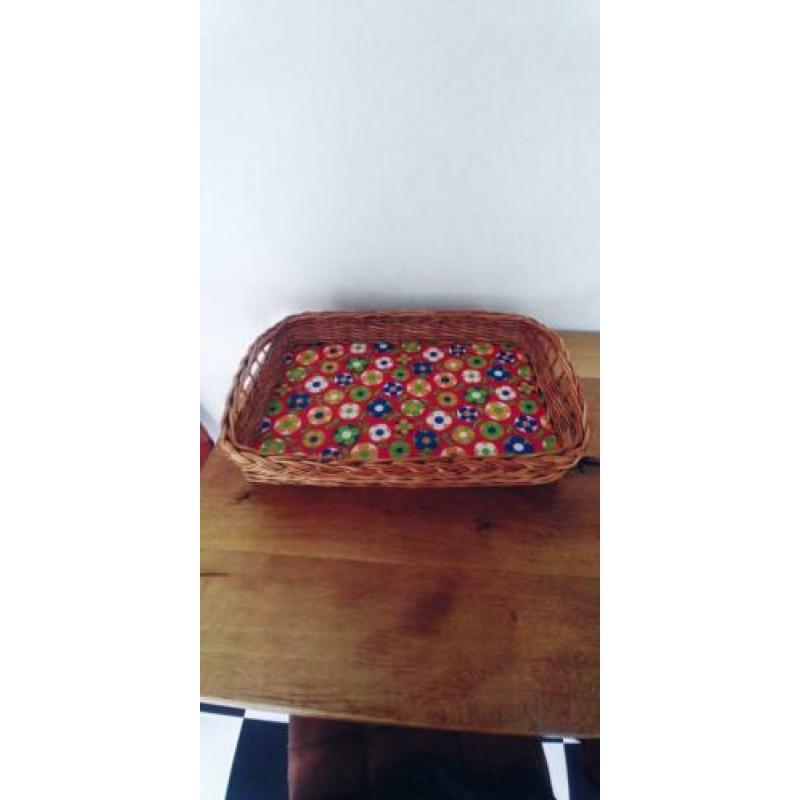 Retro /vintage dienblad /riet
