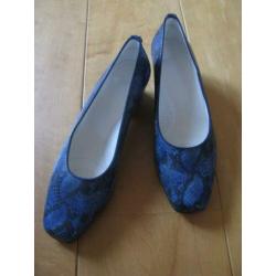 NIEUW = Ara pump slang print - blauw leder - maat 39 = NIEUW