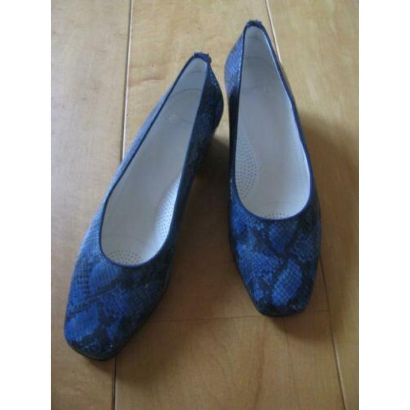 NIEUW = Ara pump slang print - blauw leder - maat 39 = NIEUW