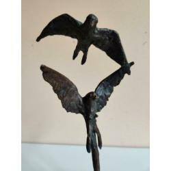 Elegante sculptuur 'Roofvogels', brons, handgemaakt