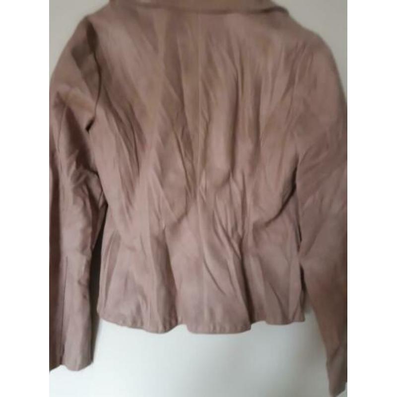 Imitatie leren roze jasje/jack, Maat S