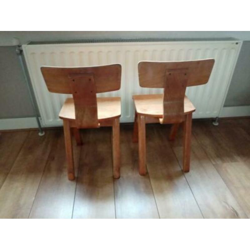 Kinder stoeltjes antiek vintage jaren 60 hvd Woude