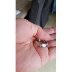 RVS Ring met Romeinse Cijfers Maat 22 Kleur Zilver Nieuw