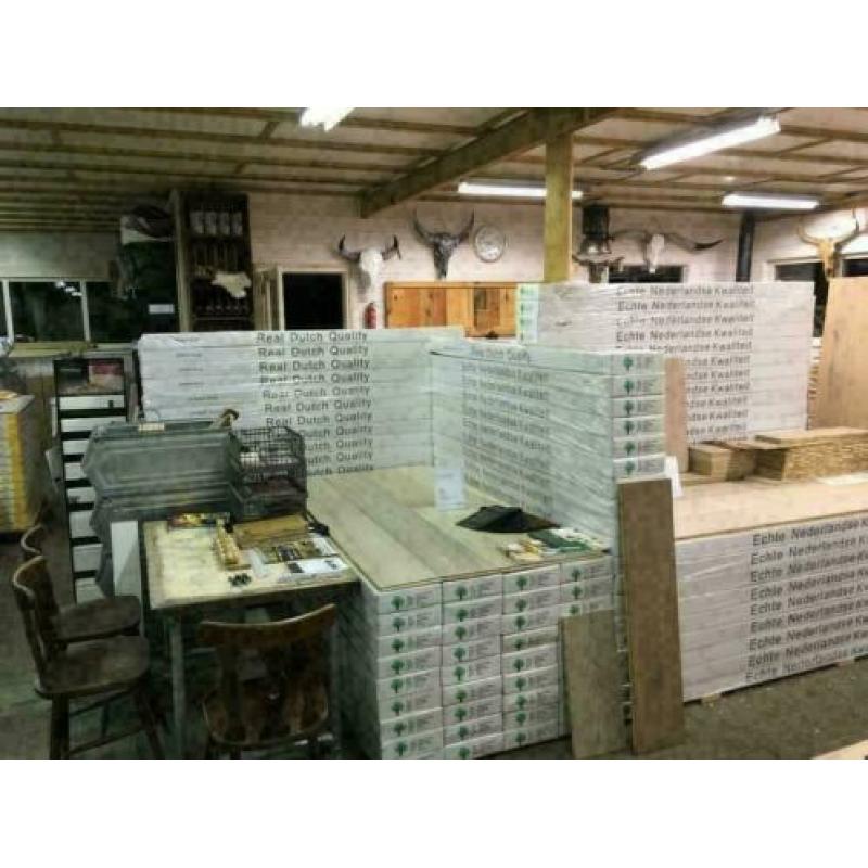 Eiken duo planken 19mm dik x 235mm breed gerookt wit geolied