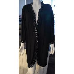 geweldig NIEUW dun zwart PURE WOMAN vest met roezel mt 54/56
