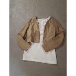 Port Lavande goudkleurig jasje en of white shirt 128