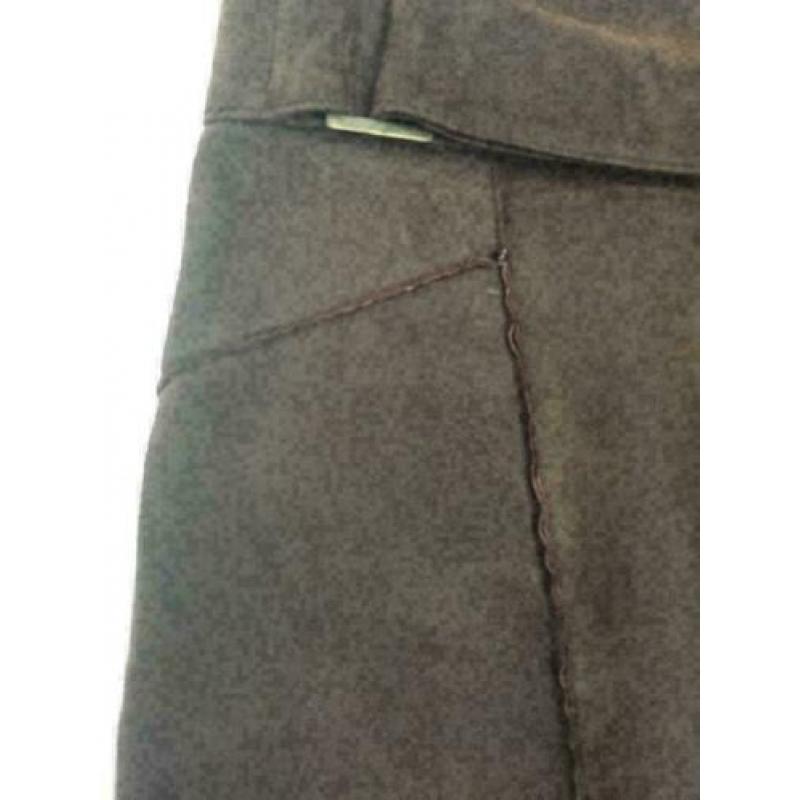 B1490 ARMA: bruin suede-leren rok rokje Maat 38=M