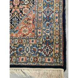 Handgeknoopt Perzisch wol tapijt ruit Herati blue 125x190cm