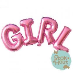 Folieballon Girl Roze - 90cm | Stokhout 61