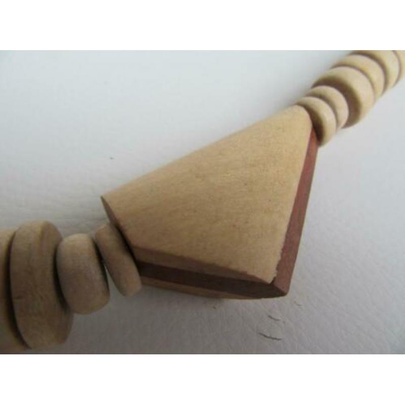 Collier/Ketting met houten kralen