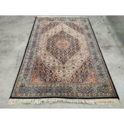 Handgeknoopt Perzisch wol tapijt ruit Herati blue 125x190cm