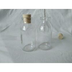 Mini glazen flesjes 10 cm met of zonder kurk p/st.