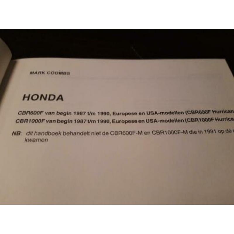 Honda CBR 600 en 1000 1987 1990 Peters handboek werkplaats
