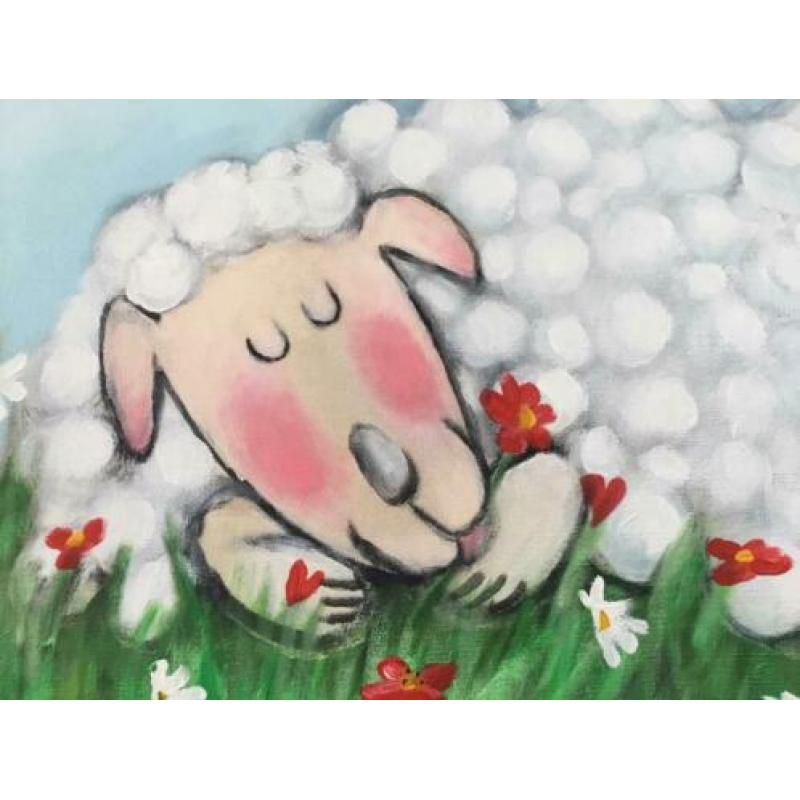 Bloemenschaap van Ellabellaboem, 60 x 60 cm