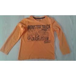 Oranje shirt lange mouw maat 110