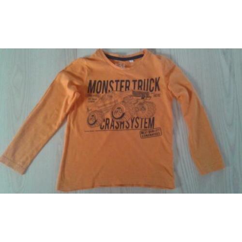 Oranje shirt lange mouw maat 110