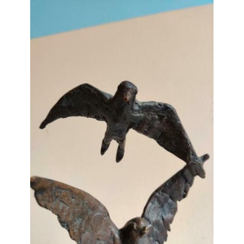 Elegante sculptuur 'Roofvogels', brons, handgemaakt