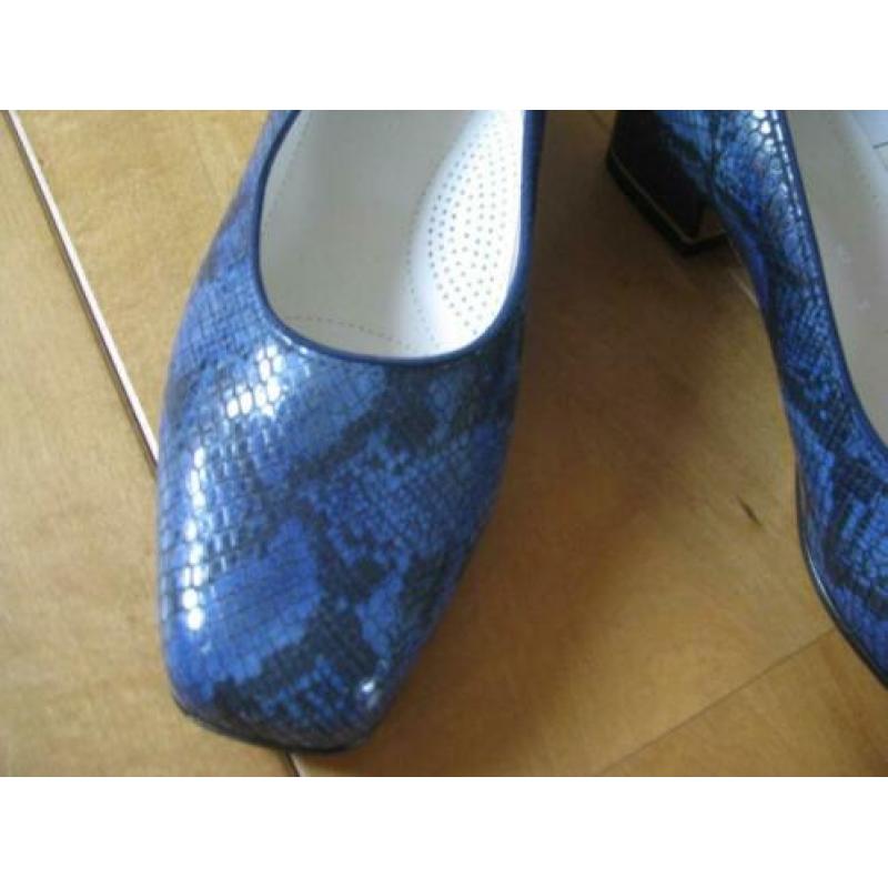 NIEUW = Ara pump slang print - blauw leder - maat 39 = NIEUW