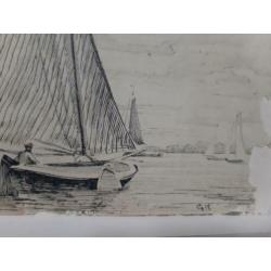 Originele oost indisch inkt tekening