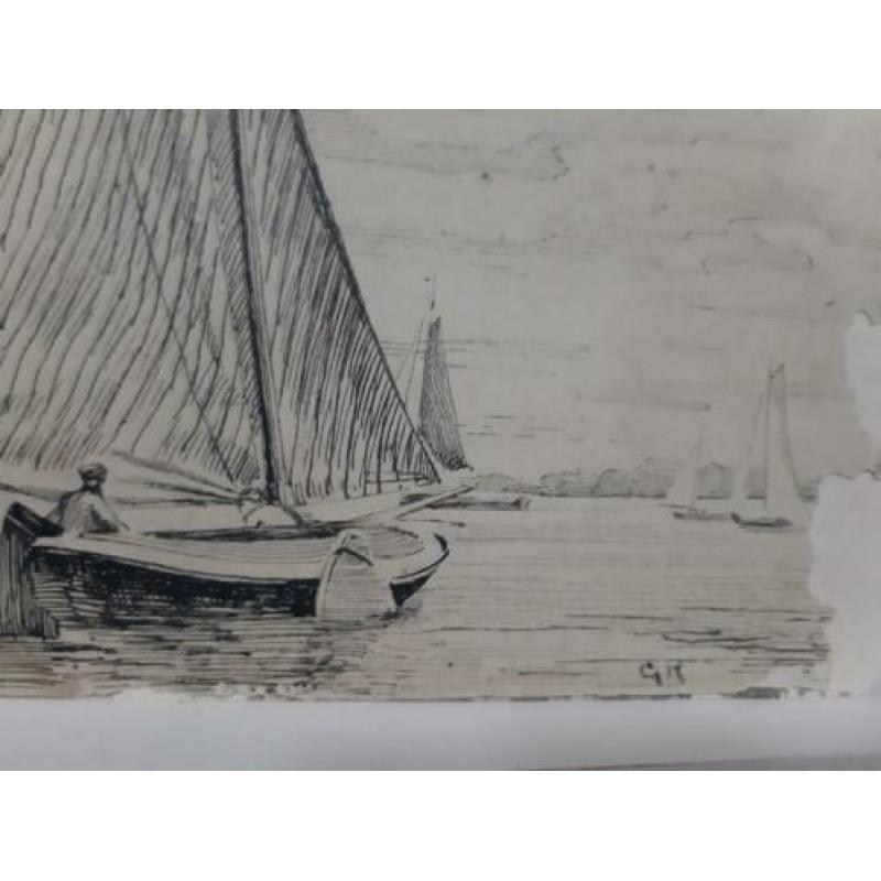 Originele oost indisch inkt tekening