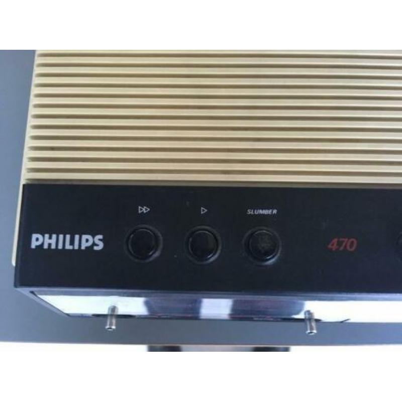 Philips 470 wekkerradio retro jaren 70 klokradio