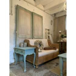 Grote antieke Franse deuren groen wit IL Fienile brocante
