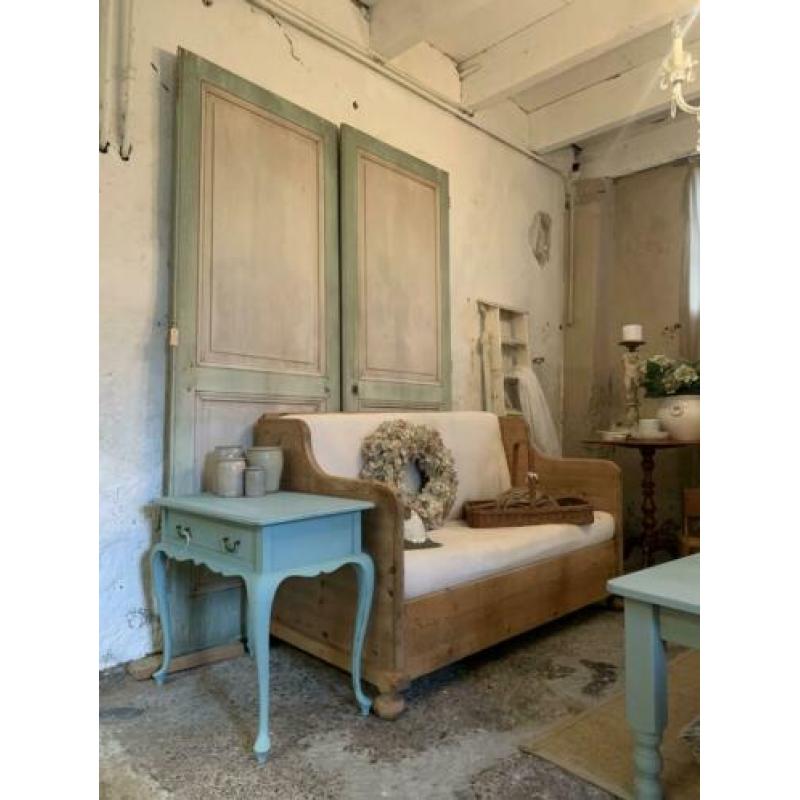 Grote antieke Franse deuren groen wit IL Fienile brocante