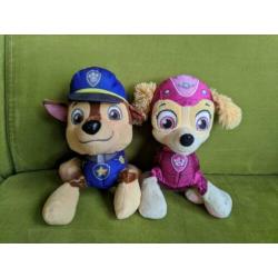 Chase en Sky knuffels (paw patrol, 15 cm)