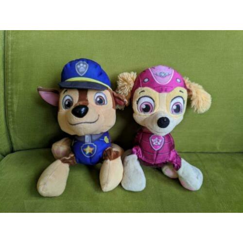 Chase en Sky knuffels (paw patrol, 15 cm)