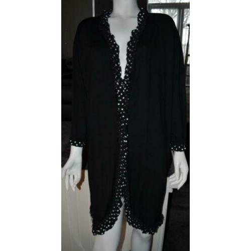 geweldig NIEUW dun zwart PURE WOMAN vest met roezel mt 54/56