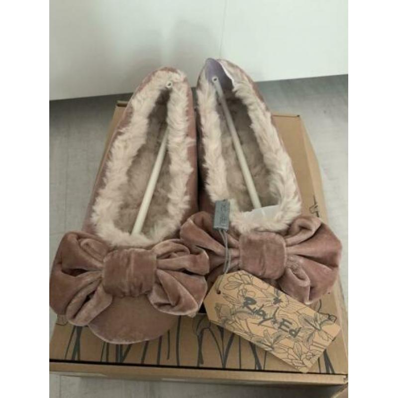 Ruby + Ed pantoffels fluweel roze maat 38 (nieuw!)