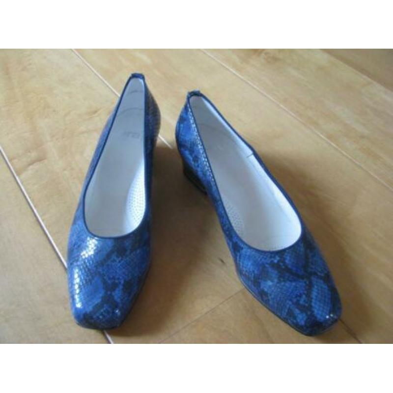 NIEUW = Ara pump slang print - blauw leder - maat 39 = NIEUW