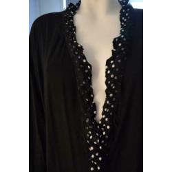 geweldig NIEUW dun zwart PURE WOMAN vest met roezel mt 54/56