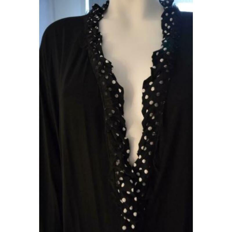 geweldig NIEUW dun zwart PURE WOMAN vest met roezel mt 54/56