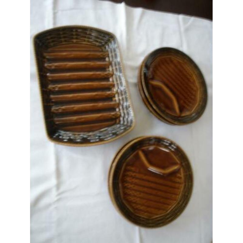 Frans asperge servies schaal sarrequemines 6 persoons