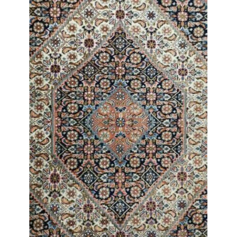 Handgeknoopt Perzisch wol tapijt ruit Herati blue 125x190cm